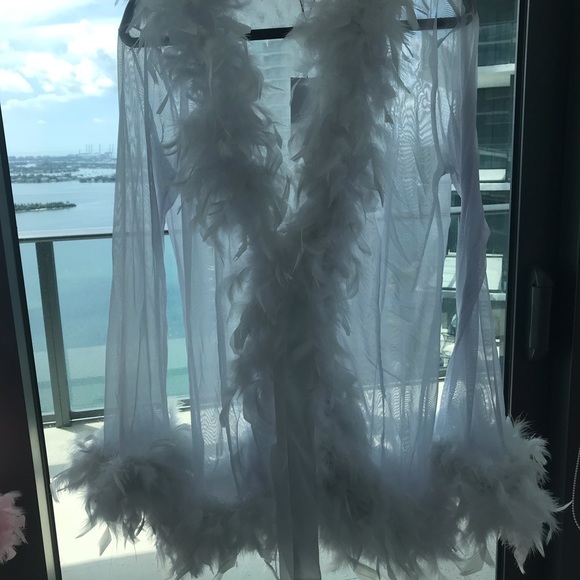Feather white robe
